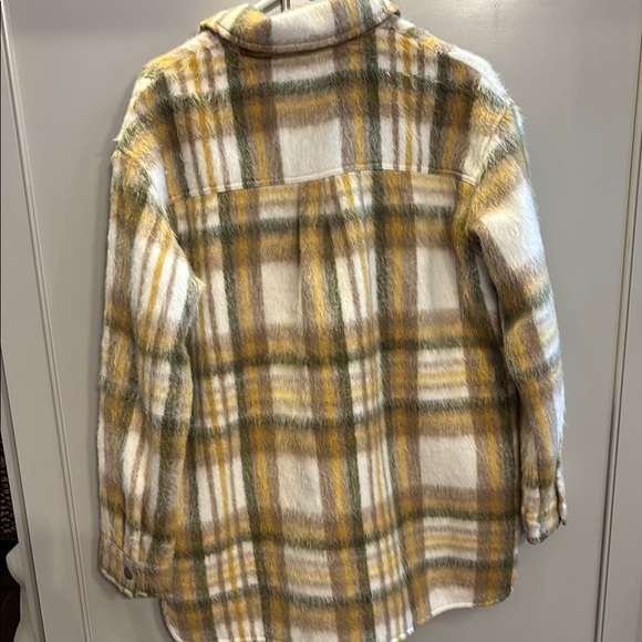 Monrow Multi Color Plaid Flannel Shacket Coat Jacket sz S - Picture 7 of 8